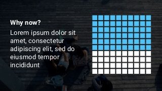 Why now?
Lorem ipsum dolor sit
amet, consectetur
adipiscing elit, sed do
eiusmod tempor
incididunt
 
