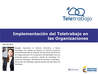 Implementación del Teletrabajo en las Organizaciones  