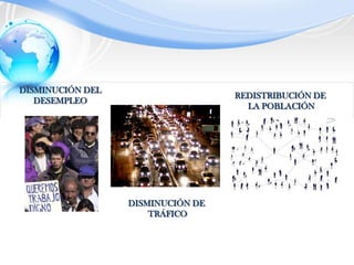 DISMINUCIÓN DELDESEMPLEOREDISTRIBUCIÓN DE LA POBLACIÓNDISMINUCIÓN DE TRÁFICO