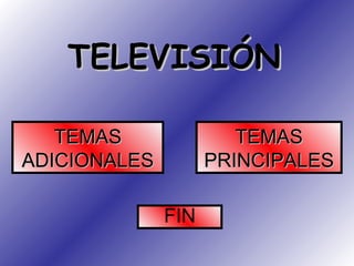 TELEVISIÓN TEMAS ADICIONALES TEMAS PRINCIPALES FIN 