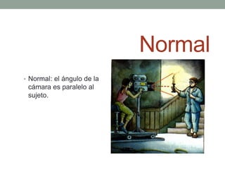 Normal
• Normal: el ángulo de la
 cámara es paralelo al
 sujeto.
 