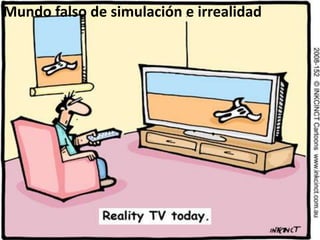 Mundo falso de simulación e irrealidad