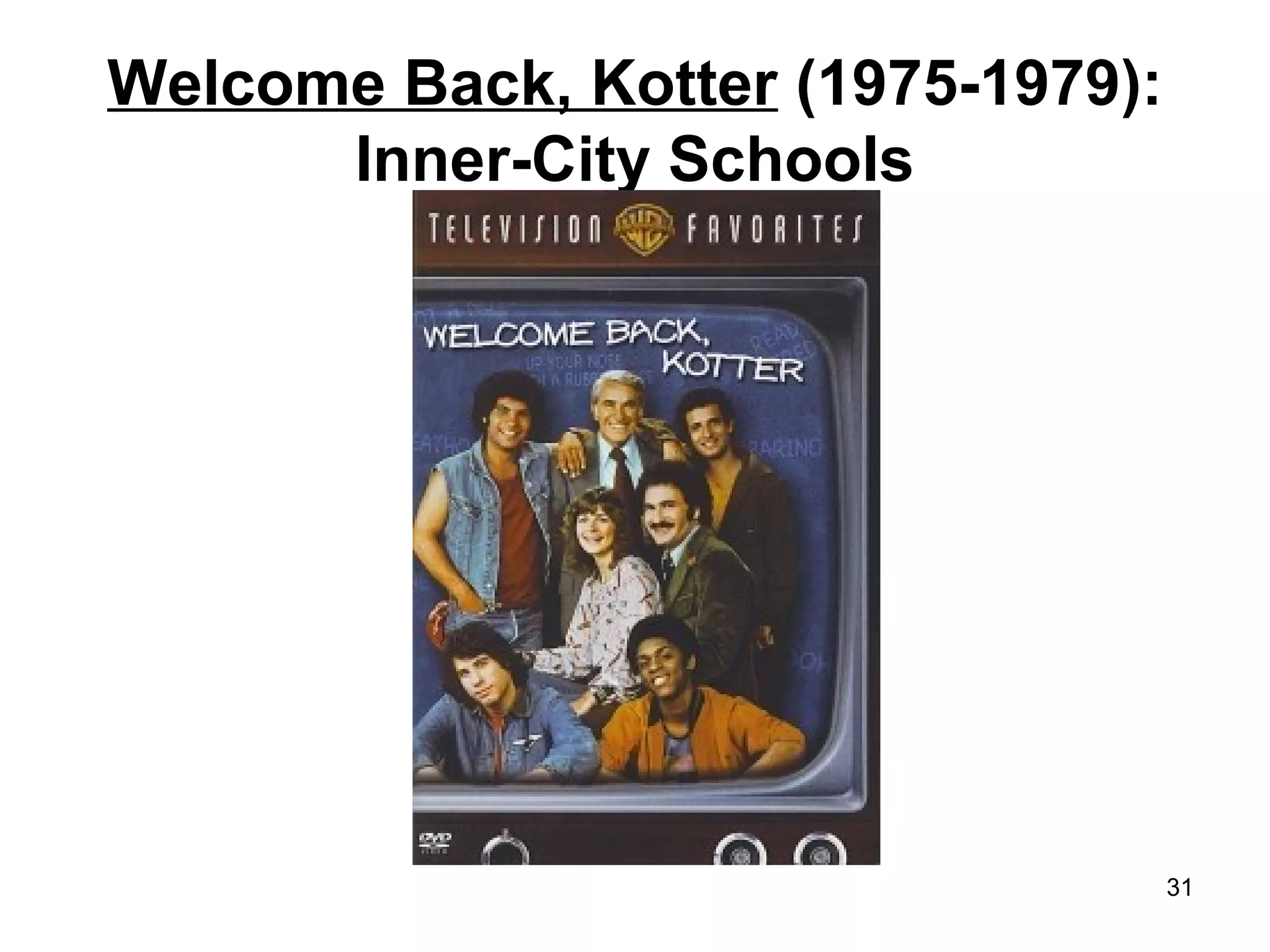 Welcome Back, Kotter (1975-1979):
Inner-City Schools
31
 