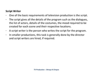 Television production Process - An insight to TV Industry | PPT