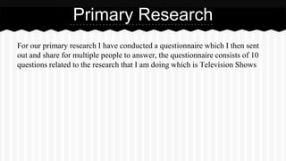 Television show research | PPTX