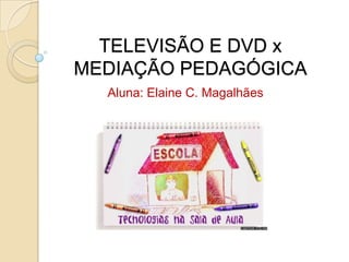 TELEVISÃO E DVD x MEDIAÇÃO PEDAGÓGICA Aluna: Elaine C. Magalhães 