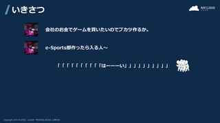 いきさつ
会社のお金でゲームを買いたいのでブカツ作るか。
e-Sports部作ったら入る人～
「「「「「「「「「「はーーーい」」」」」」」」」」
 