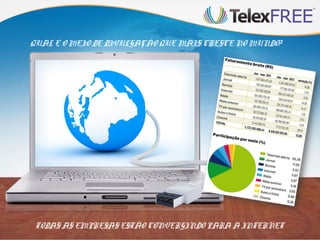 QUAL É O MEIO DE DIVULGAÇÃO QUE MAIS CRESCE NO MUNDO?

TODAS AS EMPRESAS ESTÃO CONVERGINDO PARA A INTERNET

 