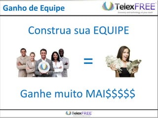 Ganho de Equipe

      Construa sua EQUIPE

                  =
    Ganhe muito MAI$$$$$
 