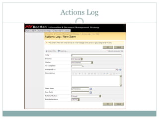 Actions Log
 