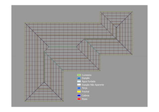 Cumeeira 
Espigão 
Água Furtada 
Espigão Não Aparente 
Terça 
Frechal 
Caibros 
Ripas 
 