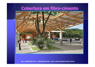 CCoobbeerrttuurraa eemm ffiibbrroo-cciimmeennttoo 
UUMMCC –CCOONNSSTTRRUUÇÇÃÃOO CCIIVVIILL – AANNOOTTAAÇÇÕÕEESS DDEE AAUULLAA – PPRROOFF.. CCAARRLLOOSS RROOBBEERRTTOO GGOODDOOII CCIINNTTRRAA 
 