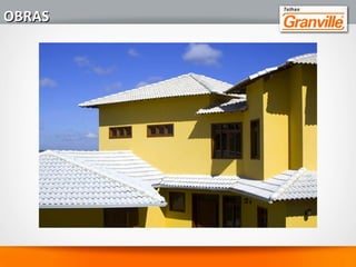 PRODUÇÃOPRODUÇÃO
A Granville terá sua capacidade produtiva
ampliada para 1 milhão de telhas por mês,
podendo assim atender de forma mais eficiente,
em todo o país, todos os segmentos em que
atua – revenda e construtora.
O perfil de telha fabricado pela Granville é o Coppo Venetto, o mais
tradicional do mercado brasileiro.
 