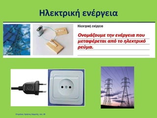 Ηλεκτρική ενέργεια
Επιμέλεια: Χρήστος Χαρμπής σελ. 28
 