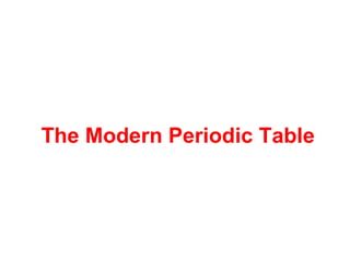 The Modern Periodic Table 