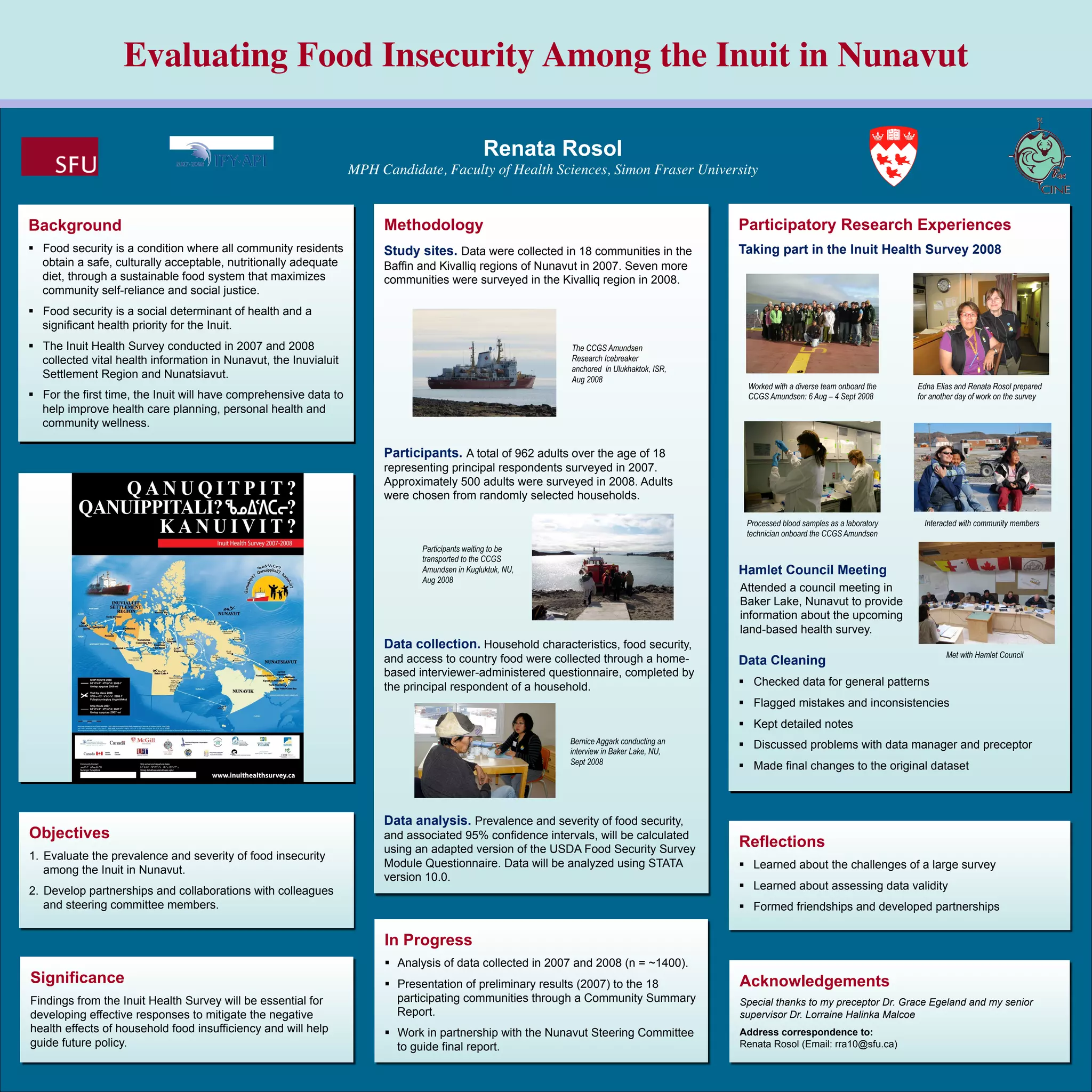 Evaluating Food Insecurity Among the Inuit in Nunavut	

 