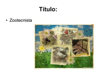 Título:
• Zootecnista
 