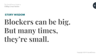 The SocialChorus Guide to
Telling Great Stories
Copyright ©2019 SocialChorus
Blockers can be big.
But many times,
they’re small.
33
STORY WISDOM
 