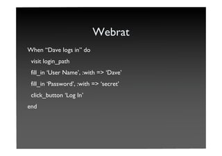 Telling Stories With RSpec