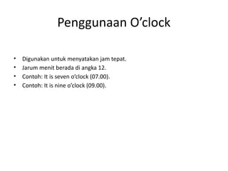 Jenis- Jenis waktu dalam bahasa inggris kelas 5 pptx | PPTX