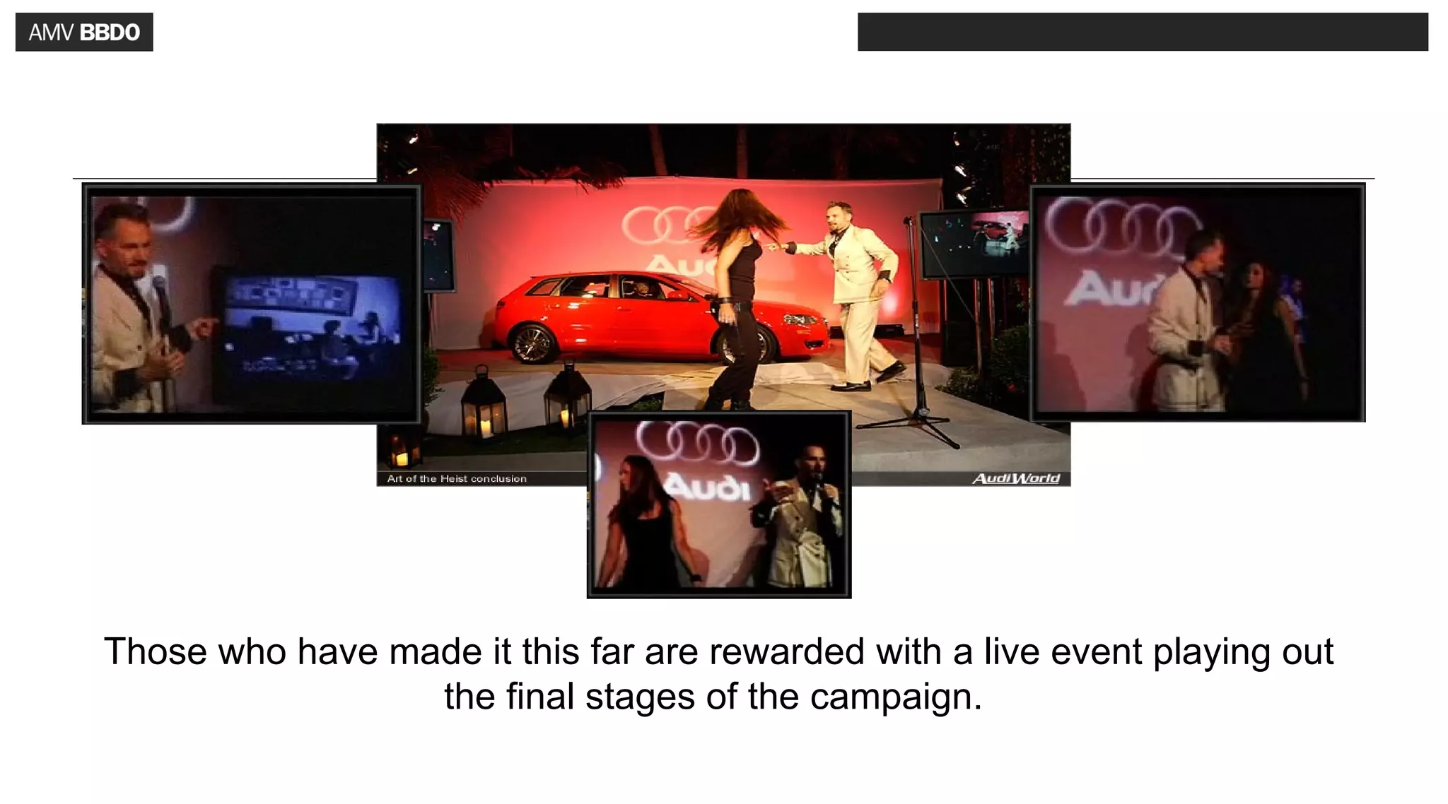 Those who have made it this far are rewarded with a live event playing out
                 the final stages of the campaign.
 