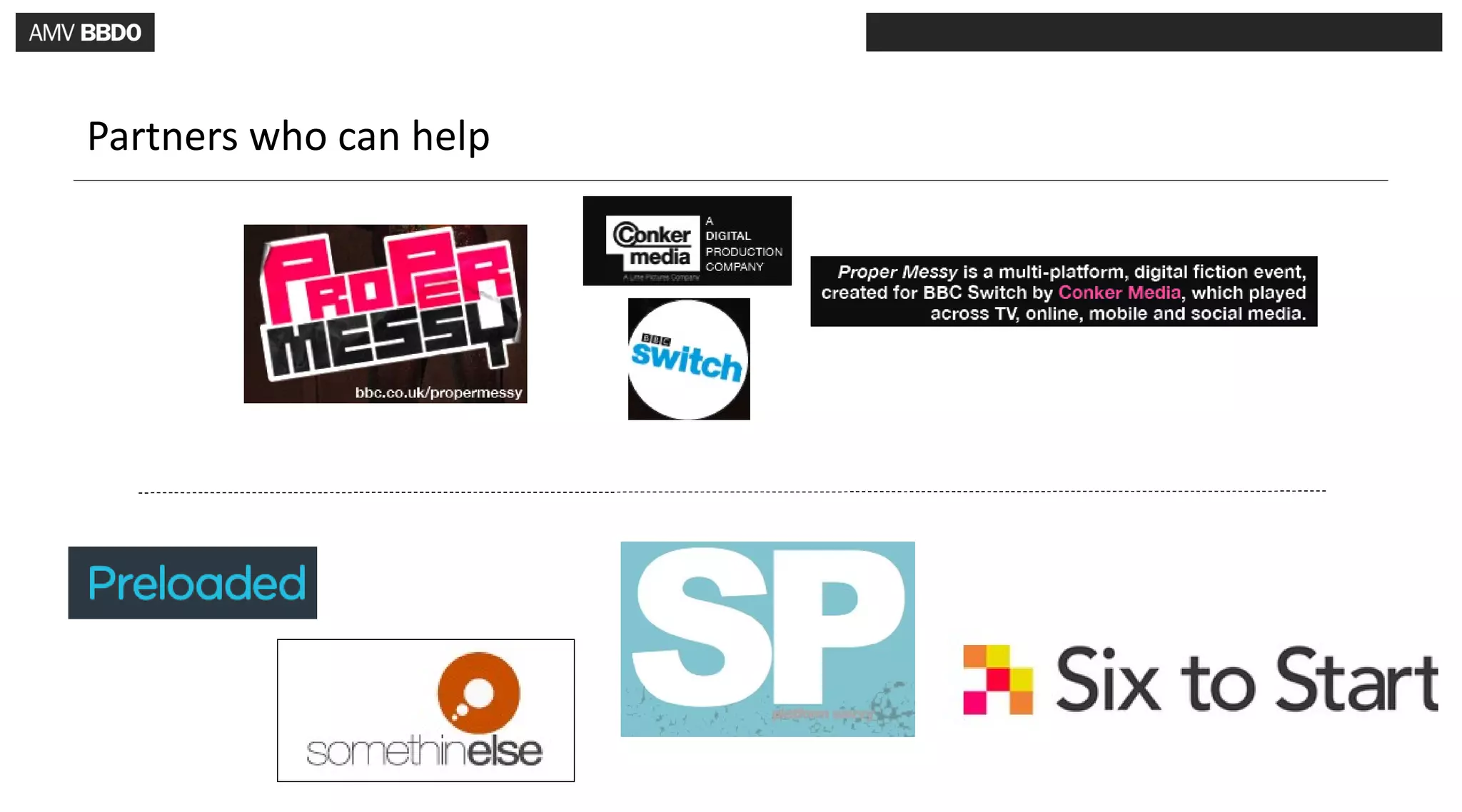 Partners who can help
 