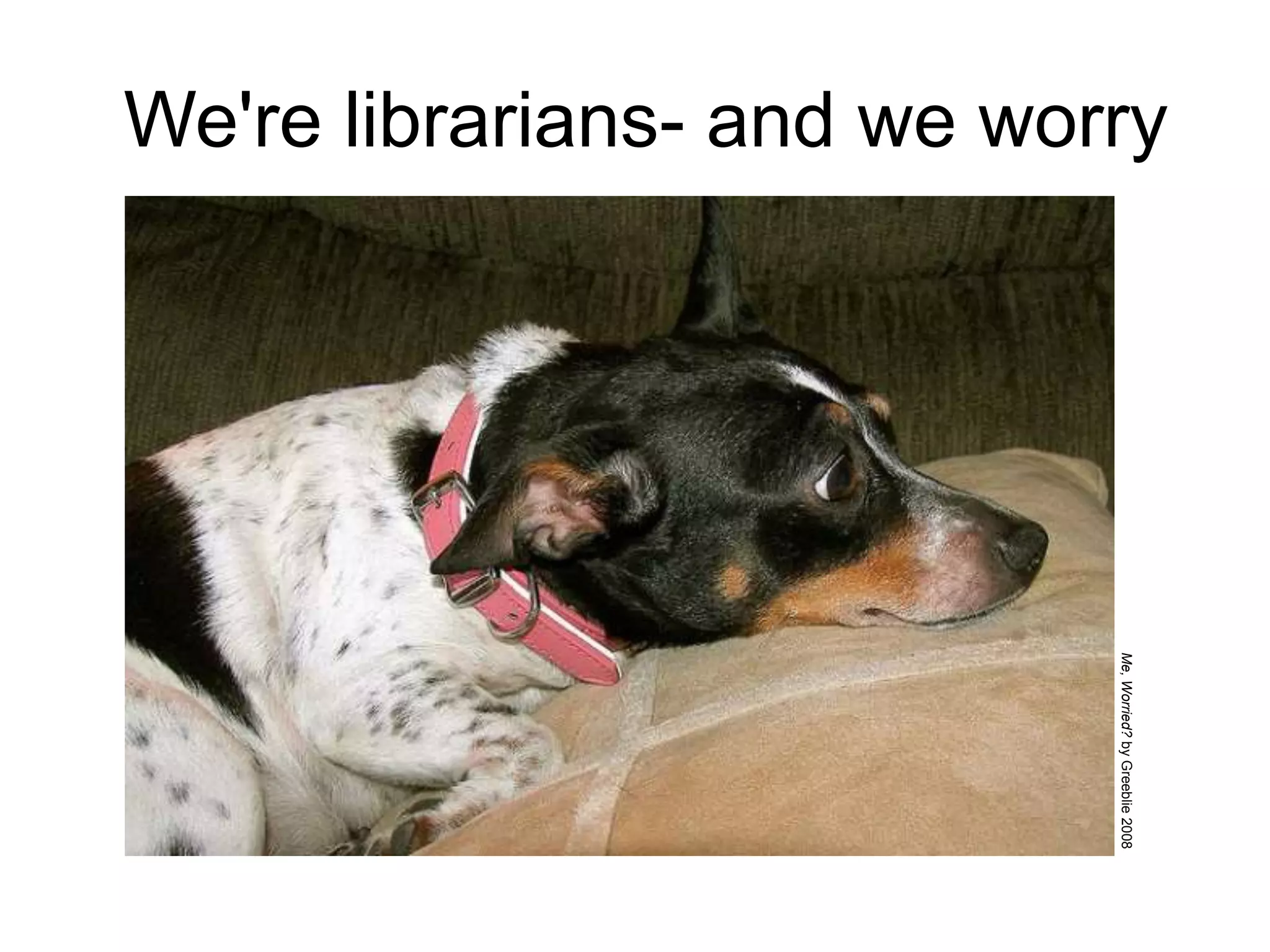 We're librarians- and we worry
Me,Worried?byGreeblie2008
 