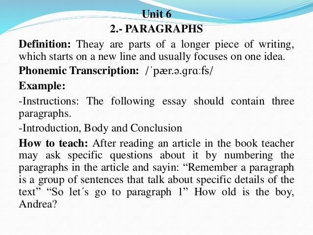 definition paragraph topics