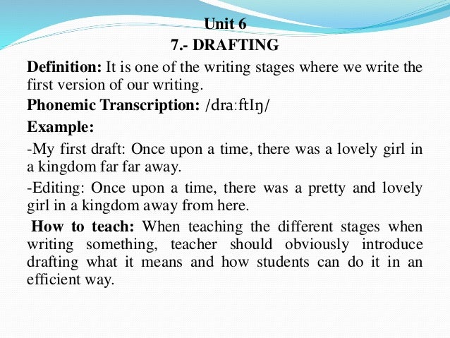drafting essay definition
