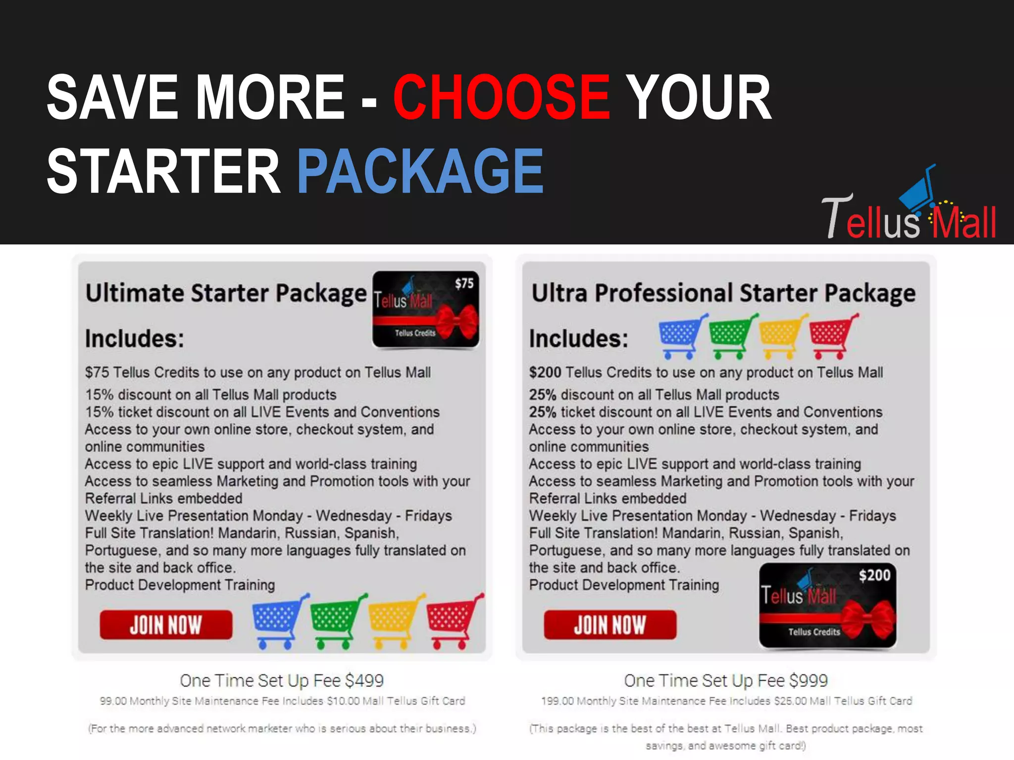 SAVE MORE -CHOOSEYOUR STARTER PACKAGE  
