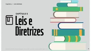 56Relatório de Currículo e Práticas Pedagógicas | Desk research + entrevistas + grupo de trabalho | Agosto / 2015
Leise
Diretrizes
CAPÍTULO 5
Capítulo 5 → LEIS E DIRETRIZES
pag56
<< VOLTAR PARA O ÍNDICE
 