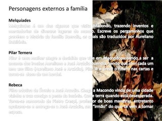 Personagens externos a família
Melquíades




Pilar Ternera




Rebeca
 