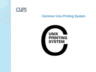 CUPS
Common Unix Printing System
 