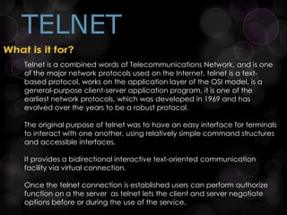 Telnet & Secure Shell | PPTX