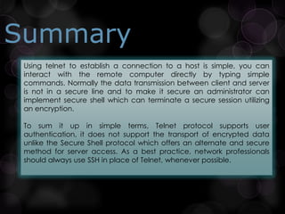 Telnet & Secure Shell | PPT