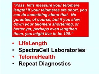 The Long and the Short of It- Telomeres, Aging and Chronic Disease