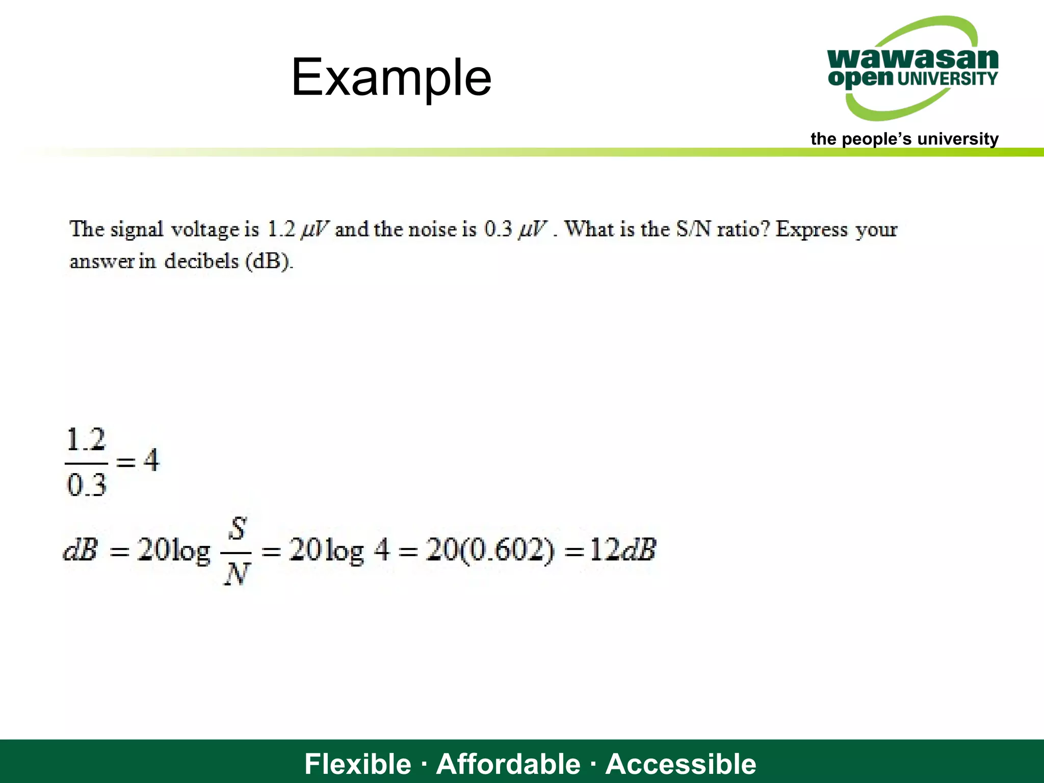 the people’s university
Flexible · Affordable · Accessible
Example
 