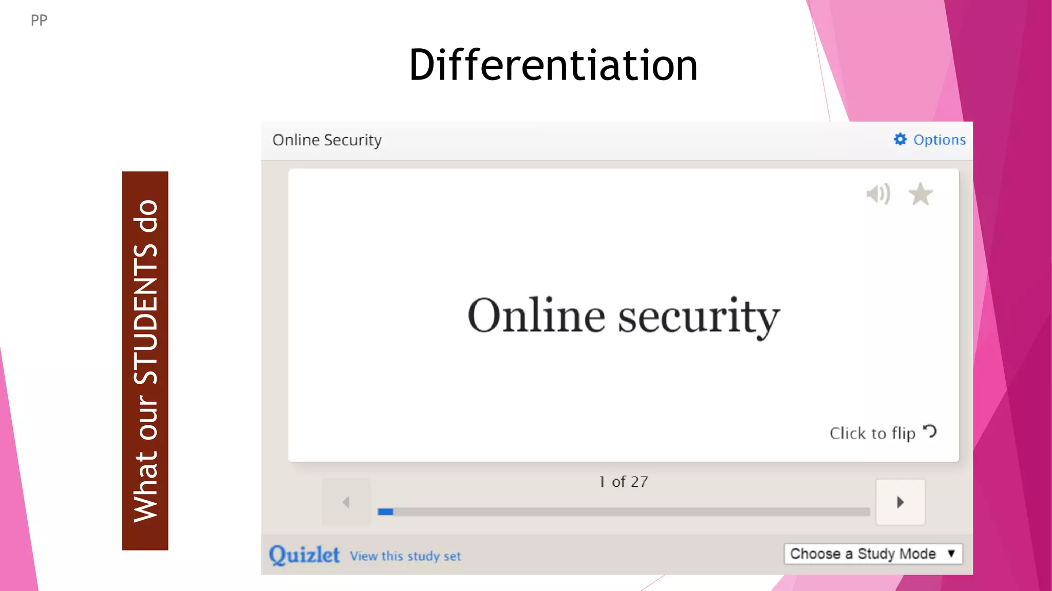 WhatourSTUDENTSdo
Differentiation
PP
 