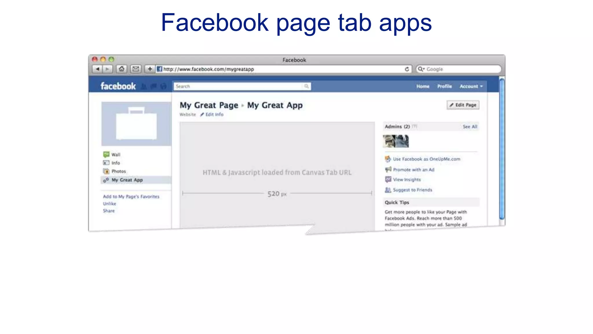 Facebook page tab apps 