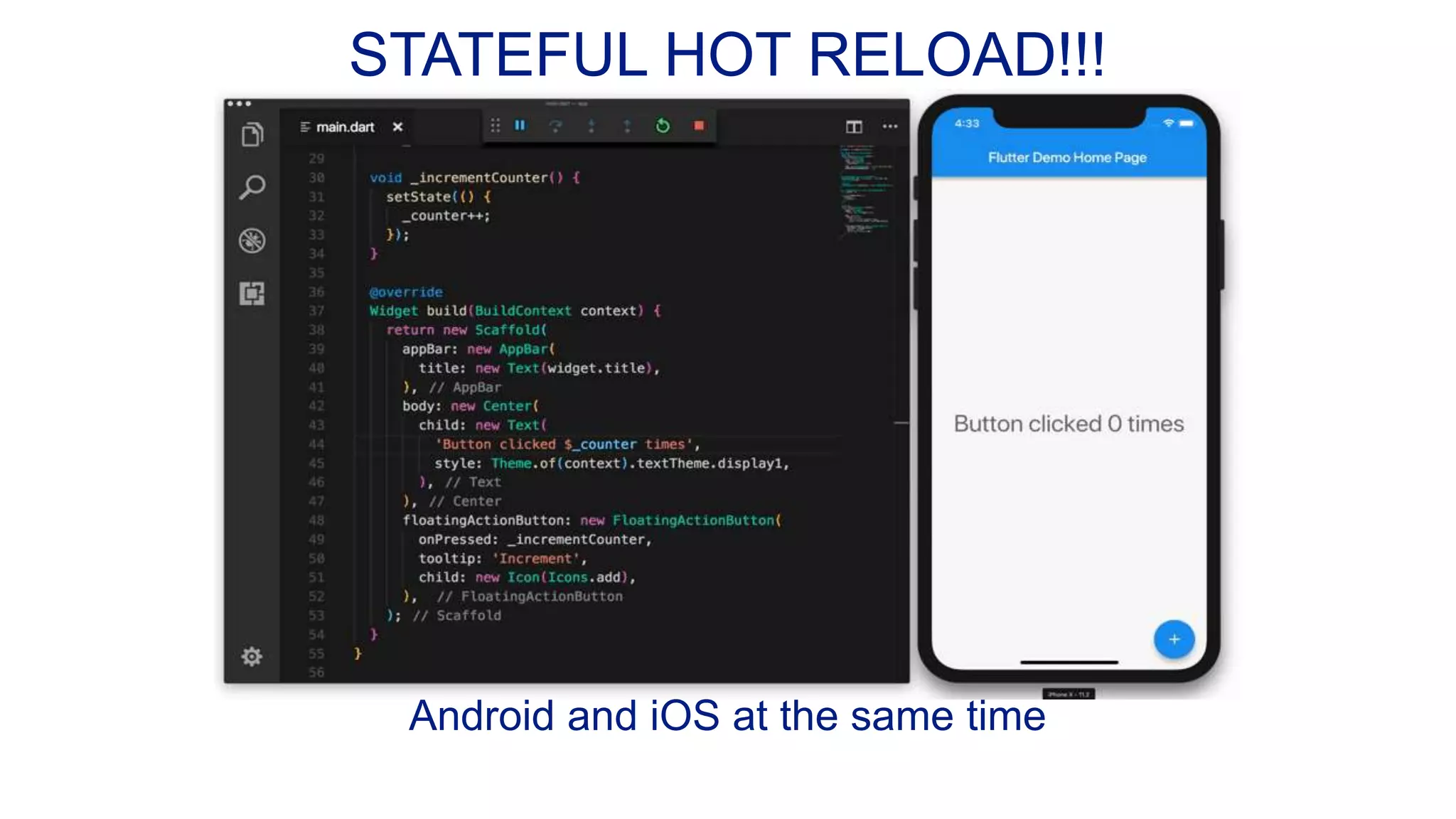 STATEFUL HOT RELOAD!!! Android and iOS at the same time 