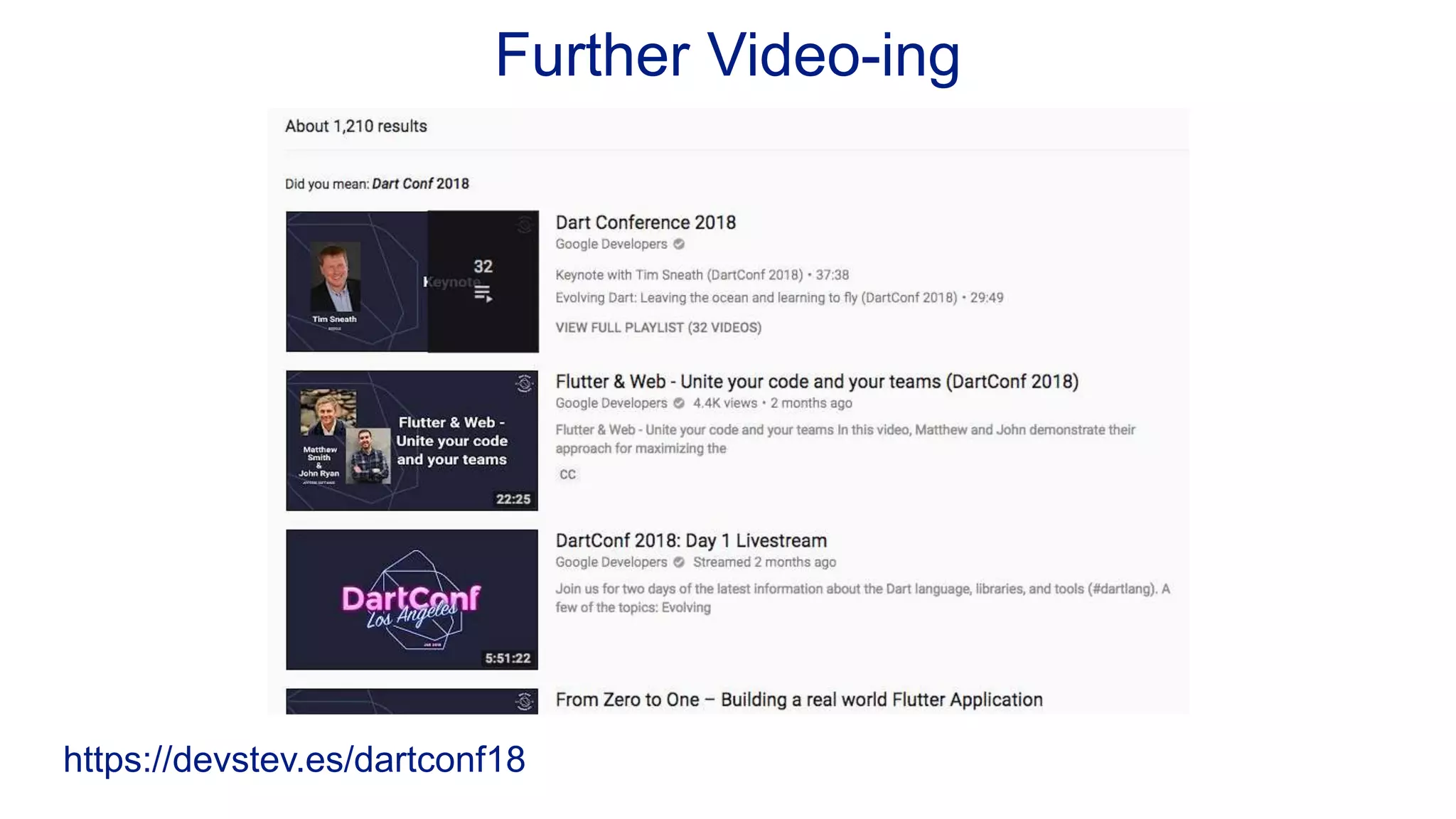 Further Video-ing https://devstev.es/dartconf18 