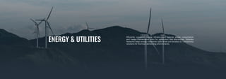 ENERGY & UTILITIES
Efficiently connected energy infrastructure reduces power consumption
and lowers maintenance costs for production and distribution. Teltonika
Networks helps energy companies build wired and wireless IoT connectivity
solutions for the most demanding environments.
 