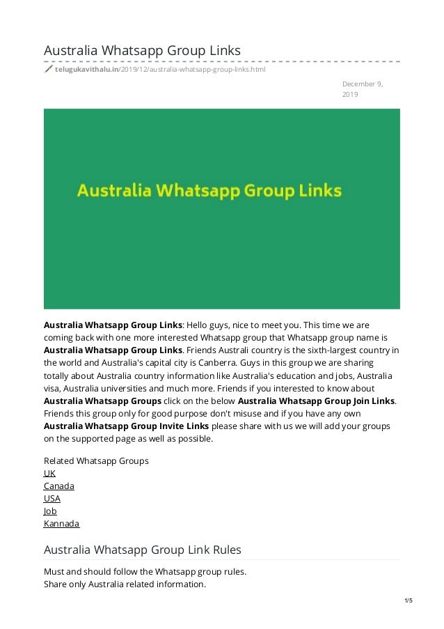 Telugukavithalu In Australia Whatsapp Group Links