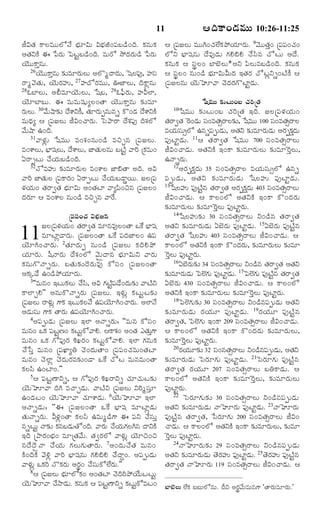 ¦Îˆ·Ÿ¢Ç‹Òéßéß 10:26-11:25

11

ORÌ„ ·ŸÜÒééÜóÓ• Õ®„êRé RÕ®„P¢½¸ÕÇ›¢Îˆ. ·„âé·„
¥Ì„Y·Ž ¨ ð½Ã„é ï½ÅjÕÇ›¢Îˆ. ÒéÃó NöÎ‹Ã„éÇ› ð½Ã„é
Ø‚éé·Ÿoâé.
26Ø‚éé·Ÿoâé ¶„íÒêÃ„éÜé ¥ÜòwÎŸÎ‹é, ïáÜ½¸…, ºÓ¸
ÃŸw½‚Ì„é, Ø‚éÃ„ºé, 27ºÎóÃ„Òéé, ªÁƒÜé, Îˆ·Ÿzâé
28´ÕƒÜé, ¥ÒêØ‚éÜé, ðáÕ, 29´½®¬Ã„é, ºQÜƒ,
Ø‚êÕƒÕé. ¨ ÒéÒéá¸éxÜ¢ÌŸ Ø‚éé·Ÿoâé ¶„íÒê
Ã„éÜé. 30½•éMŸ¶„í Î•à‡Y·•, Ì„êÃ„étâéâs ·ò¢Ç‹ Î•à‡Y·Ž
ÒéÏ‹x ¦ ú½¸ÁÜé OR¢¿ŸÃ„é. ïÓ¯ŸÃŸ Î•à„½¸… Îˆà„Üó
½•éMŸ ©¢Îˆ.
31½ŸÝ„ z é ðáÒéé Ò¢à„ ¢ âé¢Ç› ÒSfâ ú½¸ Á Üé.
Ò¢à‡Üé, Õ®ƒá¸Üé, Î•à‡Üé, ÁƒÌ„éÜâé ÕÅŽj ½ŸÃˆ ú·„Òé¢
°ÃŸtÅé ¿•Ø„éÕÇ›¢Îˆ.
32ÓóÒºé ¶„íÒêÃ„éÜ Ò¢à‡Ü Áƒ[ÌŸ ¥Îˆ. ¥R
½ŸÃˆ ÁƒÌ„éÜ ú½¸·ŸÃ„¢ °ÃŸtÅé ¿•ØéÕÇŸmØé. ÁÜú½¸
„
Ý„Ø„é¢ Ì„ÃŸ|Ì„ Õ®„êRé ¥¢Ì„Åƒ ½Ÿx½«¢Sâ ú½¸ÁÜ¢
Î‹Ã„ê ¦ Ò¢à‡Ü âé¢Ç› ÒSfâ ½Ÿ_Ã.

¦ ú½¸ÁÜé ÒééC¢¿„Ü•·„¯öØ„êÃ„é. 9½‚ééÌ„o¢ ú½¸½¸¢¿„¢
ÜóY Õ®ƒá¸âé Î•Ò…Ç‹é »„H[H ¿•Ó«â ¿óÅé ¥Î•.
·„âé·„ ¦ Ó¸pÜ¢ ÕƒÕ‚Üé*¥Y ½«ÜéÒÕÇ›¢Îˆ. ·„âé·„
¦ Ó¸pÜ¢ âé¢Ç› Õ®„êRéQéÎ‹ §Ì„Ã„ ¿óÅzYs¢ÅŽ·• ¦
ú½¸ÁÜâé Ø‚éÈê½Ÿ ¿‚Î‹Ã„»òÅƒjÇ‹é.
ðáÒéßéß ¶„íÅßéß¢Õß ¿„ÃˆúÌ„
ðáÒéé ¶„íÅé¢Õ ¿„ÃˆúÌ„ §Îˆ. ÁÜú½¸Ý„Ø„é¢
Ì„ÃŸ|Ì„ ^Ã¢Ç‹é Ó¸¢ÒÌ„€ÃŸÜ¶„í, ðáÒéé 100 Ó¸¢ÒÌ„€ÃŸÜ
ÒØ„éÓ¸é€Üó ©âs½¸téÇ‹é, ¥Ì„Y ¶„íÒêÃ„éÇ‹é ¥Ã„t¶äÎé
„ ‹
½¸…ÅƒjÇ‹é. 11¦ Ì„ÃŸ|Ì„ ðáÒéé 700 Ó¸¢ÒÌ„€ÃŸÜé
OR¢¿ŸÇ‹é. ¥Ì„Y·Ž §¢·Ÿ ¶„íÒêÃ„éÜé ¶„íÒê^ÃoÜé,
©ÓŸsÃ„é.
12¥Ã„t·ä„Î‹é 35 Ó¸¢ÒÌ„€ÃŸÜ ÒØ„éÓ¸é€Üó ©âs
½¸téÇ‹é, ¥Ì„Y ¶„íÒêÃ„éÇ‹é ðáÜºé ½¸…ÅƒjÇ‹é.
13ðáÜºé ½¸…ÅŽâ Ì„ÃŸ|Ì„ ¥Ã„t·äÎé 403 Ó¸¢ÒÌ„€ÃŸÜé
j
„ ‹
OR¢¿ŸÇ‹é. ¦ ·ŸÜ¢Üó ¥Ì„Y·Ž §¢·Ÿ ·ò¢Î‹Ã„é
¶„íÒêÃ„éÜé ¶„íÒê^ÃoÜé ½¸…ÅƒjÃ„é.
14ðáÜºé¶„í 30 Ó¸¢ÒÌ„€ÃŸÜé Y¢Ç›â Ì„ÃŸ|Ì„
¥Ì„Y ¶„íÒêÃ„éÇ‹é °Õ‚Ã„é ½¸…ÅƒjÇ‹é. 15°Õ‚Ã„é ½¸…ÅŽjâ
Ì„ÃŸ|Ì„ ðáÜºé 403 Ó¸¢ÒÌ„€ÃŸÜé OR¢¿ŸÇ‹é. ¦
·ŸÜ¢Üó ¥Ì„Y·Ž §¢·Ÿ ·ò¢Î‹Ã„é, ¶„íÒêÃ„éÜé ¶„íÒê
^ÃoÜé ½¸…ÅƒjÃ„é.
16°Õ‚Ãé¶„í 34 Ó¸¢ÒÌ„€ÃŸÜé Y¢Ç›â Ì„ÃŸ|Ì„ ¥Ì„Y
„
¶„íÒêÃ„éÇ‹é ï½Üœ»é ½¸…ÅƒjÇé. 17ï½Üœ»é ½¸…ÅŽâ Ì„ÃŸ|Ì„
„
‹
„
j
°Õ‚Ã„é 430 Ó¸¢ÒÌ„€ÃŸÜé OR¢¿ŸÇ‹é. ¦ ·ŸÜ¢Üó
¥Ì„Y·Ž §¢·Ÿ ¶„íÒêÃ„éÜé ¶„íÒê^ÃoÜé ½¸…ÅƒjÃ„é.
18ï½Üœ»„é¶„í 30 Ó¸¢ÒÌ„€ÃŸÜé Y¢Ç›â½¸téÇ‹é ¥Ì„Y
¶„íÒêÃ„éÇ‹é Ã„Ø„éê ½¸…ÅƒjÇ‹é. 19Ã„Ø„éê ½¸…ÅŽjâ
Ì„ÃŸ|Ì„, ï½Üœ»„é §¢·Ÿ 209 Ó¸¢ÒÌ„€ÃŸÜé OR¢¿ŸÇ‹é.
¦ ·ŸÜ¢Üó ¥Ì„Y·Ž §¢·Ÿ ·ò¢Î‹Ã„é ¶„íÒêÃ„éÜé,
¶„íÒê^ÃoÜé ½¸…ÅƒjÃ„é.
20Ã„Øéê¶„í 32 Ó¸¢âÌ„€ÃŸÜé Y¢Ç›â½¸téÇ‹é, ¥Ì„Y
„
¶„íÒêÃ„éÇ‹é ïÓÃ„ê»„é ½¸…ÅƒjÇ‹é. 21ïÓÃ„ê»„é ½¸…ÅŽjâ
Ì„ÃŸ|Ì„ Ã„Ø„éê 207 Ó¸¢ÒÌ„€ÃŸÜé ÕW·ŸÇ‹é. ¦
·ŸÜ¢Üó ¥Ì„Y·Ž §¢·Ÿ ¶„íÒê^ÃoÜé, ¶„íÒêÃ„éÜé
½¸…ÅƒjÃ„é.
22 ïÓÃ„ ê »„ é ¶„ í 30 Ó¸¢ÒÌ„€ÃŸÜé Y¢Ç›â½¸téÇ‹é
¥Ì„Y ¶„íÒêÃ„éÇ‹é ÓŸÈêÃ„é ½¸…ÅƒjÇ‹é. 23ÓŸÈêÃ„é
½¸…ÅŽjâ Ì„ÃŸ|Ì„, ðÓÃ„ê»„é 200 Ó¸¢ÒÌ„€ÃŸÜé OR¢
¿ŸÇ‹é. ¦ ·ŸÜ¢Üó ¥Ì„Y·Ž §¢·Ÿ ¶„íÒêÃ„éÜé, ¶„íÒê
^ÃoÜé ½¸…ÅƒjÃ„é.
24ÓŸÈêÃ„é¶„í 29 Ó¸¢ÒÌ„€ÃŸÜé Y¢Ç›â½¸téÇ‹é
¥Ì„Y ¶„íÒêÃ„éÇ‹é Ì‚Ã„ºé ½¸…ÅƒjÇ‹é. 25Ì‚Ã„ºé ½¸…ÅŽjâ
Ì„ÃŸ|Ì„ ÓŸÈêÃ„é 119 Ó¸¢ÒÌ„€ÃŸÜé OR¢¿ŸÇ‹é. ¦
10

ú½ß¸½ß¸¢¿„ RÕ®„Áâ
ÁÜú½¸ÝØé¢ Ì„ÃŸ|Ì„ ÒêâÒ…Ü¢ÌŸ ³_· Õ®ƒá¸
„ „
ÒêÅƒzÇŸÃ„é. ú½¸ÁÜ¢ÌŸ ³_· ½¸Î‹ÁƒÜ¢ ©½¸
Ø‚êC¢¿ŸÃ„é. 2Ì„êÃ„ét âé¢Ç› ú½¸ÁÜé ·„ÎˆH¯ö
Ø„êÃ„é. á¬ÓŸÃ„é Î•à„¢Üó ½‚é`ÎŸâ Õ®„êRéY ½ŸÃ„é
·„âé»òÓŸsÃ„é. ÕÌ„é¶„íÎ‚Ã„éÒ… ·óÓ¸¢ ú½¸ÁÜ¢ÌŸ
¥·„aÇ• ©¢Ç›¯öØ„êÃ„é.
3''Òéâ¢ §Åé·„Üé ¿•Ó, ¥R »„Å½Ç•¢Î‹é¶„í ½ŸÅŽY
«
jŽ ¸
·ŸÜƒfH"" ¥âé·òÓŸsÃ„é ú½¸ÁÜé. §Ý„éz ·„ÅéjÅ¶„í
ú½¸ÁÜé ÃŸÝ„éz »‡·„ §Åé·„ÜÓ• ©½¸Ø‚êC¢¿ŸÃ„é. ¥ÜƒÓ•
¥Ç‹éÓ¸é »‡·„ ÌŸÃ„é ©½¸Ø‚êC¢¿ŸÃ„é.
4¥½¸téÇ‹é ú½¸ÁÜé §Üƒ ¥ÓŸsÃ„é: ''Òéâ ·óÓ¸¢
Òéâ¢ ³·„ ½¸ÅË¢ ·„Åéj·ó½ŸH. ¦·Ÿà„¢ ¥¢Ì„ ¯Ì„é»‡
j
o
Òéâ¢ ³·„ »ó½¸…Ã„ K¹Ã„¢ ·„Åéj·ó½ŸH. §Üƒ »„âé·„
¿•ðÓo Òéâ¢ ú½¸¹ƒxW ¿‚¢Î‹éÌŸ¢ ú½¸½¸¢¿„Òé¢Ì„Åƒ
Òéâ¢ ¿‚Üƒz ¿‚Î‹éÃ„Ò¶„í¢ÇŸ ³_· ¿óÅ ÒéâÒé¢ÌŸ
·„ÜÓ« ©¢Åƒ¢.""
5¦ ½¸ÅjËŸYs, ¦ »ó½¸…Ã„ K¹ÃŸYs ¿„ê¿„éÅ¶„í
Ø‚éÈê½Ÿ ÎˆC Ò¿ŸfÇ‹é. ½ŸÅŽY ú½¸ÁÜé YÃˆwÓ¸oê
©¢Ç‹Å¢ Ø‚éÈê½Ÿ ¿„êà‡Ç‹é. 6Ø‚éÈê½Ÿ §Üƒ
¥ÓŸsÇ‹é: ''¨ ú½¸ÁÜ¢ÌŸ ³_· Õ®ƒá¸ ÒêÅƒzÇ‹é
Ì„éÓŸsÃ„é. QÝ„z¢ÌŸ ·„ÜÓ« ©ÒéwÇ›»‡ ¨ ½¸Y ¿•Ó¸éo
âsÅéj ÓŸ¶„í ·„âÕÇ‹éÌó¢Îˆ. ½ŸÃ„é ¿•Øé»„ÜCâ ÎŸY·Ž
„
§Îˆ ú¯ŸÃ„¢Õ®„¢ ÒêúÌ„½•é. Ì„|Ã„Üó ½ŸÝ„éz Ø‚êS¢S
âÎ•Î‚ñÓŸ ¿•Ø„é »„Üé»„éÌŸÃ„é. 7¥¢Î‹é¿•Ì„ Òéâ¢
·Ž¢Îˆ·Ž ½‚Jz ½ŸÃˆ Õ®ƒá¸âé »„H[H ¿•ÎŸq¢. ¥½¸téÇ‹é
½ŸÝ„éz ³·„Ãˆ Óò·„Ã„é ¥Ã„p¢ ¿•Ó¸é·óÜ•Ã„é.""
8¦ ú½¸ÁÜé Õ®êÜó·„¢ ¥¢Ì„Åƒ ¿‚ÎÃ¯öØ•éÅÅéj
„
ˆˆ
Ø‚éÈê½Ÿ ¿•NŸÇ‹é. ·„âé·„ ¦ ½¸ÅËŸYs ·„Åéj·óÒÅ¢ ÕƒÕ‚Üßéß Ü•·„ ÕßÕßéßÜóâéß. Î‰Y ¥Ã„p½•éßÒéßâ»‡ 'ÌŸÃ„éßÒêÃ„éß."
j

11

 