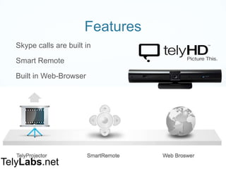 Pricing
Consumer Edition $249
Enterprise Edition $649
TelyLabs.net
 
