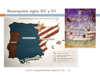 Reconquista siglos XIV y XV JC Tema 4. La Baja Edad Media. Siglos XIV - XV. 