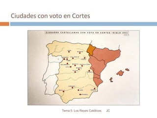 Ciudades con voto en Cortes JC Tema 5. Los Reyes Católicos. 