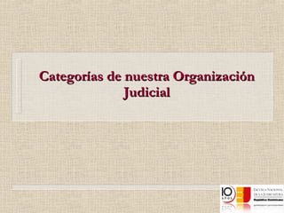 Categorías de nuestra Organización Judicial 