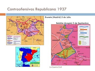 Contraofensivas Republicana 1937 La Guerra Civil Brunete (Madrid) 5 de Julio. Belchite (Aragón) 3 de Septiembre 