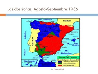 Las dos zonas. Agosto-Septiembre 1936 La Guerra Civil 